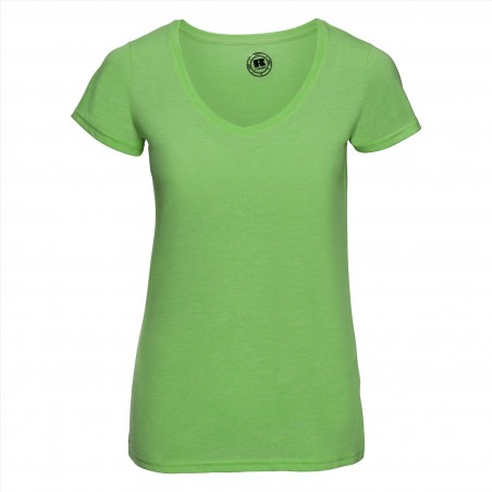 Russell 166F Ladies V Neck HD Tee